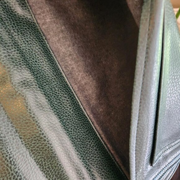 Forest Green Briefcase Computer Bag Purse School Bag Vintage Strap Antique Fashi - Picture 7 of 10